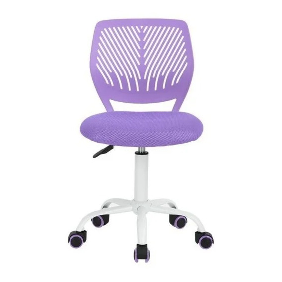 Silla Escritorio Ergonómica para Niñas, Color Violeta, Giratoria y Altura Ajustable HOMEMAKE FURNITURE