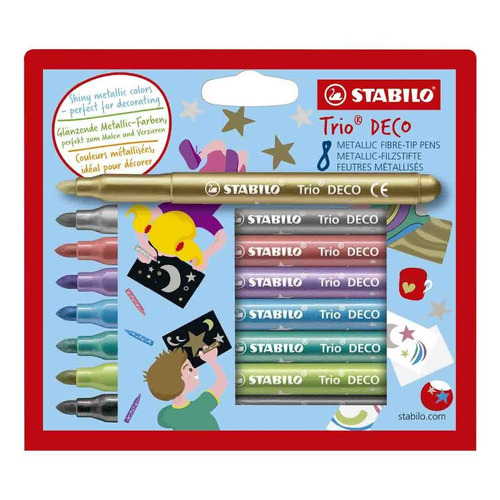 Marcadores Stabilo Trio Deco Set De 8 Colores Metalizados