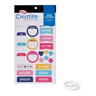 Block De Stickers Para Planner 6 Hojas Creative Adix