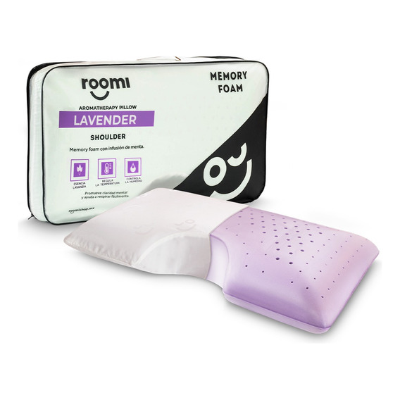 Roomi aromatherapy shoulder almohada memory foam 70 X 40 Cm color lavanda