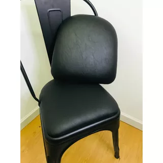 Asiento Almohadón P/silla Tolix Tapizado S/base Madera Negro