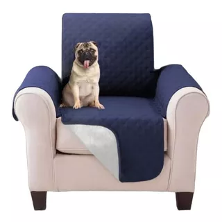Protector Sofa, Forro, Mueble, Doble Faz Azul/gris 1 Puesto