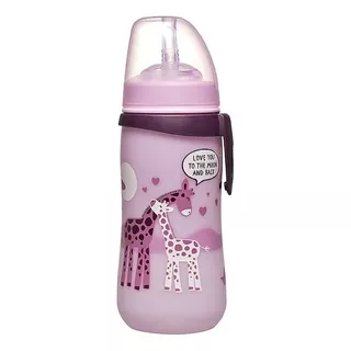 Botella Con Bombilla 330 Ml Anticólicos Jirafa, Nip Color Lila