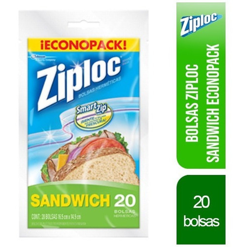Ziploc Bolsas Para Sandwich Economax - 20 Bolsas/caja