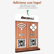 Placa Pix Wi Fi Qr Code Decoração Balcão Parede Loja 