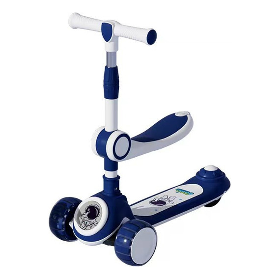 Scooter 2 En 1, Spaceman, Rueda Con Luz Y Sonido, 3 Colores Color Azul Spaceman