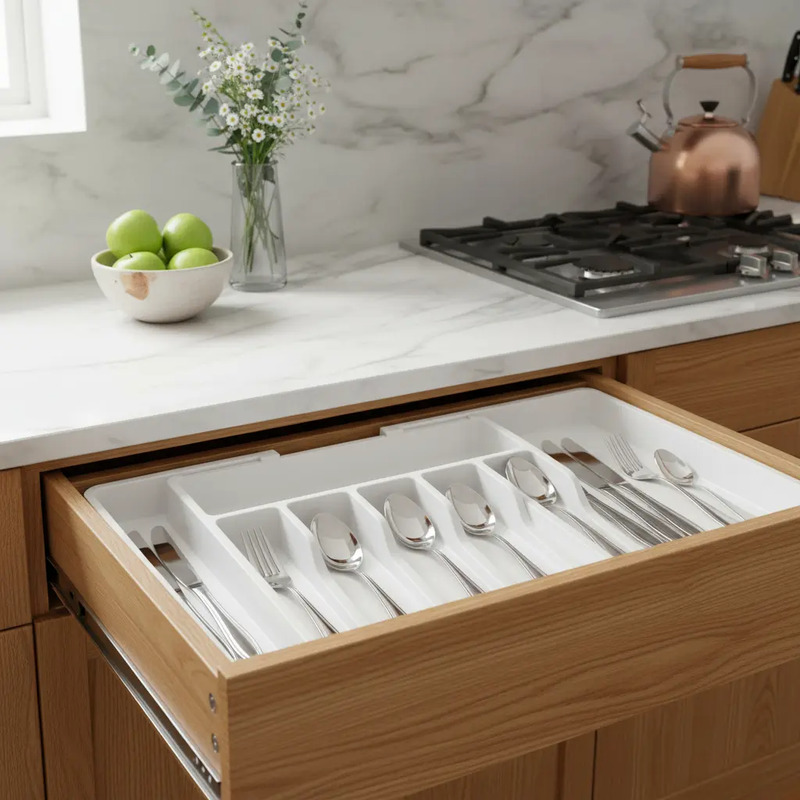 Organizador Porta Talheres Gaveta Para Cozinha Com Extensor Organizador Porta Talheres Gaveta Para Cozinha Com Extensor