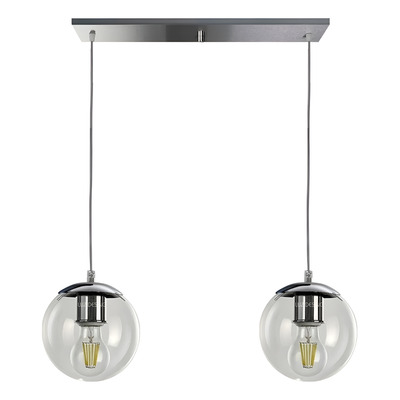 Colgante 2 Luces Globo 15cm Transparente Moderno Apto Led