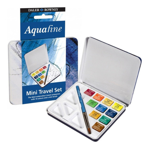 Set De Viaje De Acuarelas Daler Rowney Aquafine, 12 Colores Color Transparente