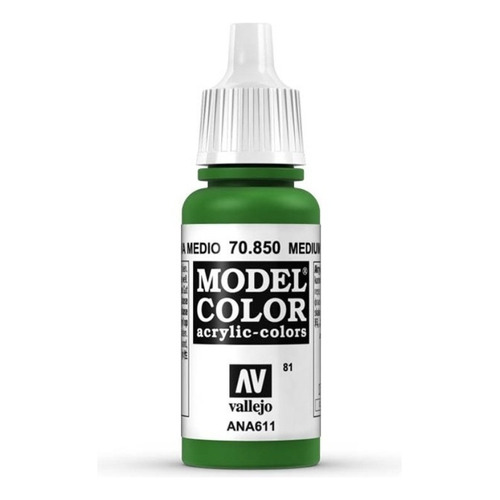 Vallejo Model Color 17ml Pintura Acrílica Color 81 Oliva Medio 70.850