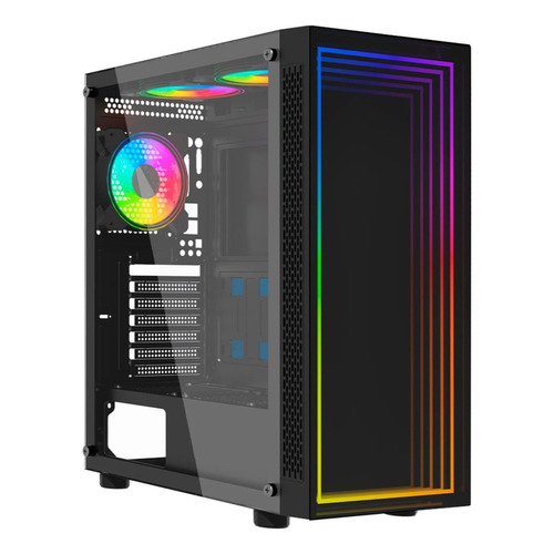 Ocelot Gabinete Atx Gaming Portal-m4 Color Negro panel lateral cristal templado alta calidad soporta 6 ventiladores soporta GPU hasta 300MM filtro de polvo magnético