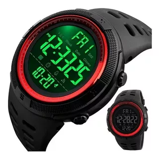 Reloj De Pulsera Skmei Digital Impermeable Para Hombre, Correa Superior, Color Negro, Color Del Bisel: Rojo, Skm-1251, Color Inferior: Negro