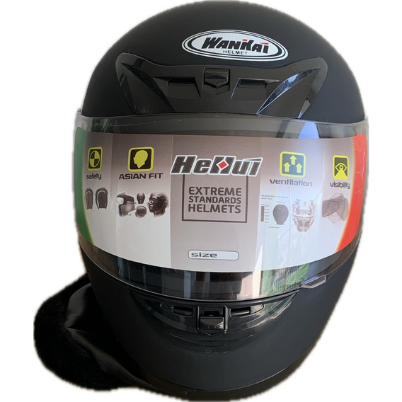 Casco Para Moto Integral Negro Con Mica Transparente Hd