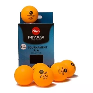 Bola Tenis Mesa Pelota Ping Pong 2 Stars Miyagi Naranjas X 6