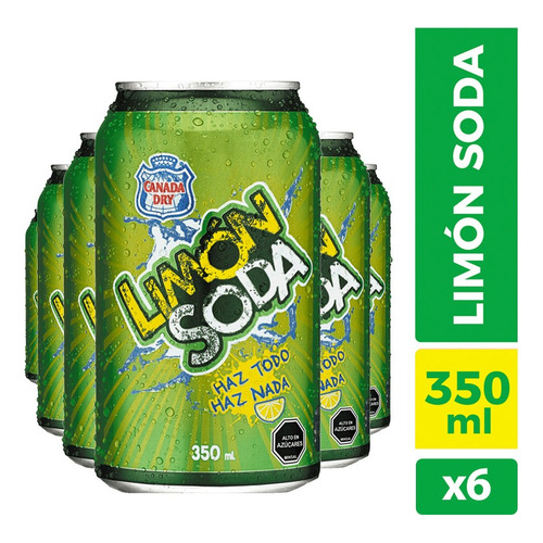 Pack 6 Bebida Limón Soda En Lata 350cc