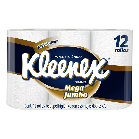 Papel Higiénico Kleenex Mega Jumbo 325 Hojas Dobles 12 R