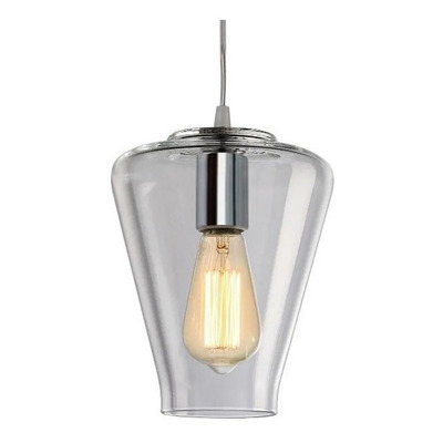 Colgante 1 Luz Cromo Vintage Transparente Antique Apto Led