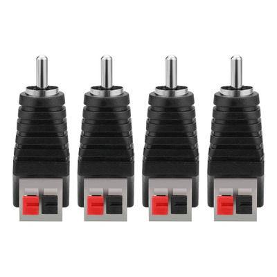 Adaptador Rca A Cables De Altavoz, 4 Piezas Rca Macho A Pren