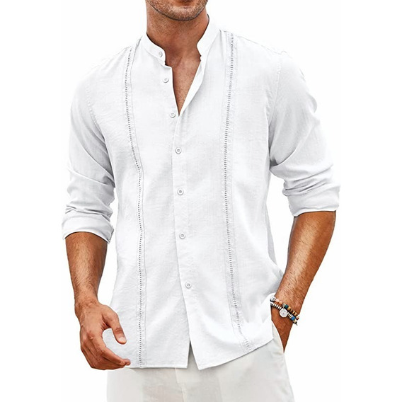 Camisas Casual Playa De Guayabera Cubana Para Hombre