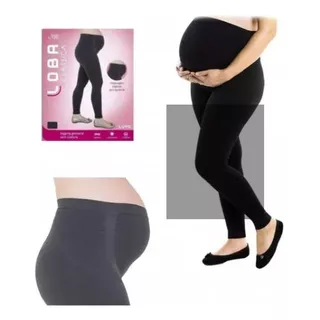 Calça Legging Gestante Loba Lupo Sem Costura Antiviral Preta