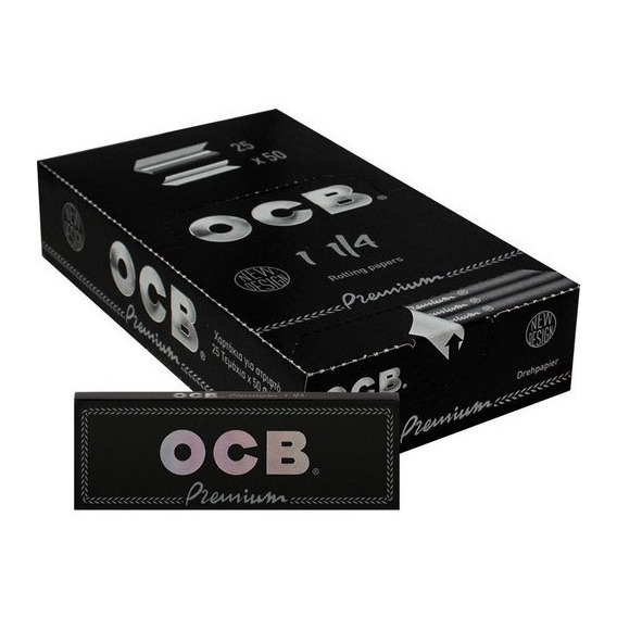 Papelillo Ocb Negro 1 1/4 77mm 25 Libros De 50 Papelillos