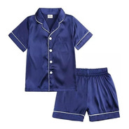 Pijama De Cetim Infantil Camisa E Short Luxo