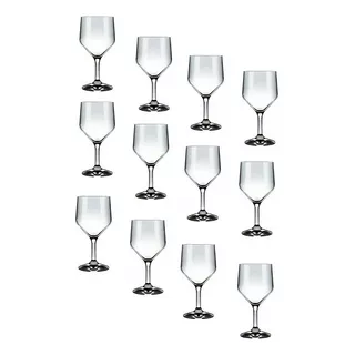 Jogo De Taças Vinho Água Nadir Sm Buffet 260ml - 12 Unidades Cor Transparente