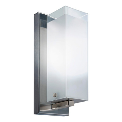 Aplique Pared Acero Inoxidable Vidrio Moderno Apto Led E-27