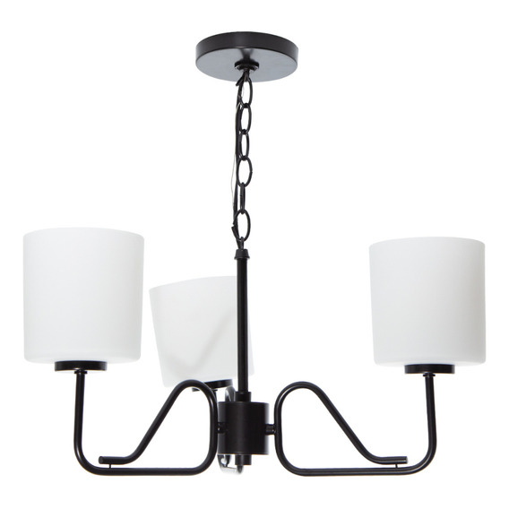 Lámpara De Araña Tobin Collection, Moderna De 3 Luces Color Negro Mate
