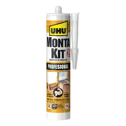 Pegamento Adhesivo Monta Kit Prof. Uhu Cartucho X 350 Grs