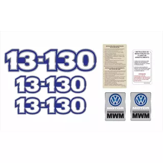 Kit Adesivo Emblema Resinado Volks 16-300 + Mwm Cor Padrão