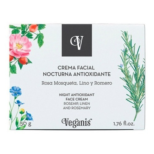 Veganis Crema Facial Nocturna Antioxidante Rosa Mosqueta 50g