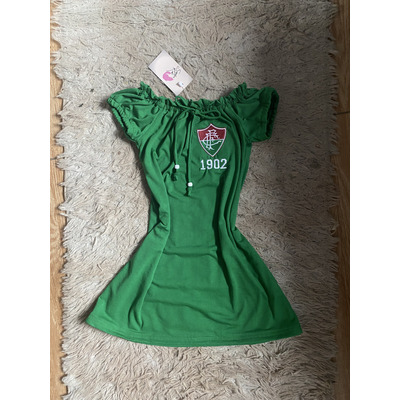 Vestido Infantil Fluminense Ombro A Ombro