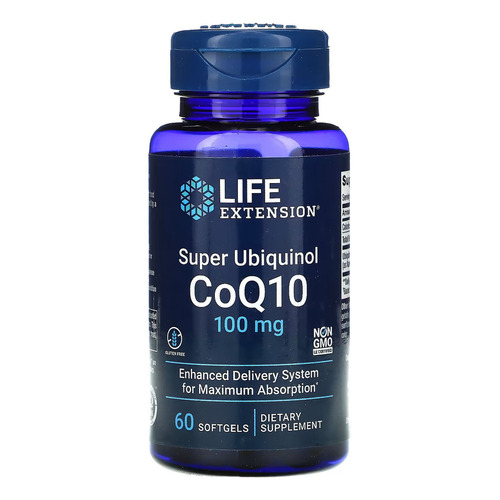 Super Ubiquinol CoQ10 100 mg (60 cápsulas blandas) Life Extension