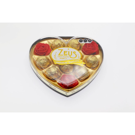 Estuche Chocolates Corazon Con Rosas Zeus X9 Bombones