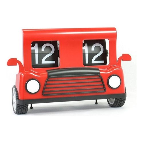 Reloj Decorativo Tipo Flip Retro Carro Automovil, 2 Colores Color Rojo