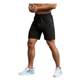 Shorts Masculino Academia Poliamida Bolso Ziper Treino