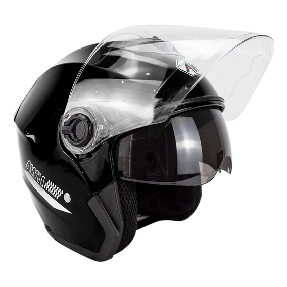 Casco Motocicleta Abierto 3/4 Visera Doble Hd Abatible Dot