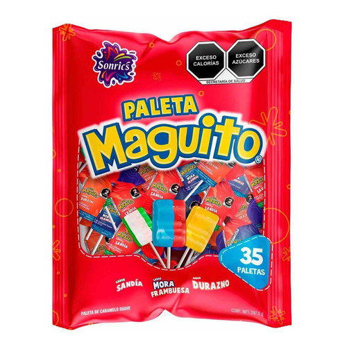 Paleta Sonrics Maguito 297.5g con 35 piezas