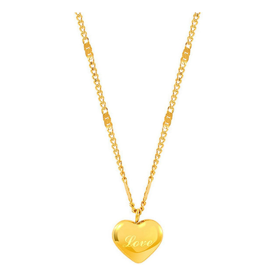 Fina Cadena Dije Corazón  Oro Laminado 18k Regalo Mama Mom