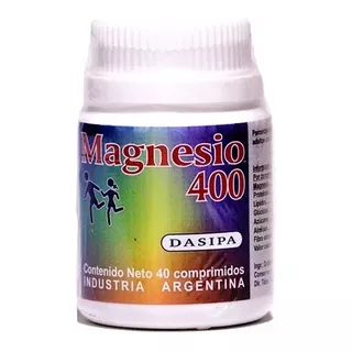 Magnesio 400 X 40 Comprimidos. Huesos Articulaciones Sabor Natural