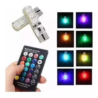 Ampolleta Led T10 Cola De Pescado Control Remoto Multicolor