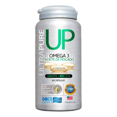 Omega 3 Up Ultrapure, 800 Epa/ 400 Dha (60 Caps) Sabor Sin sabor
