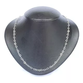  Choker Colar Corrente Gargantilha Coração Prata 925 45 Cm Cor Prateado