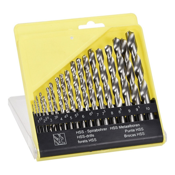 Brocas Acero Para Madera Cemento Metal Perfora 1-10mm 19 Pcs