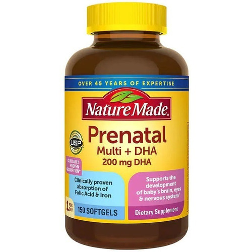 Nature Made Prenatal Multi + Dha 200mg, 150 Cápsulas Blanda