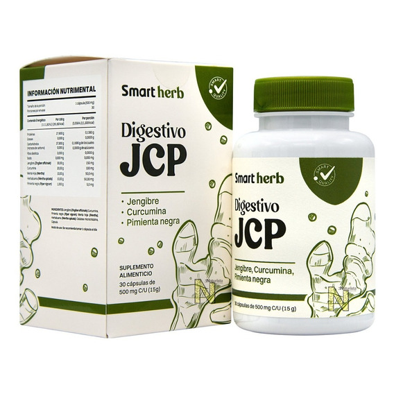 Digestivo Jcp (30 Cap De 500 Mg C/u) Smart Herb Anahuac