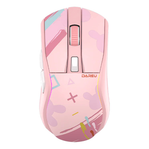 Mouse 
gamer inalámbrico recargable Dareu  A950 A950 rosa claro