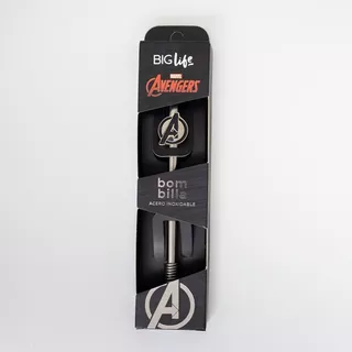 Bombilla Acero Inoxidable Con Dije- Avengers