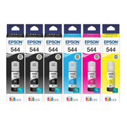3 Pretas + 3 Coloridas Originais Epson T544 P/ L3150 L5190